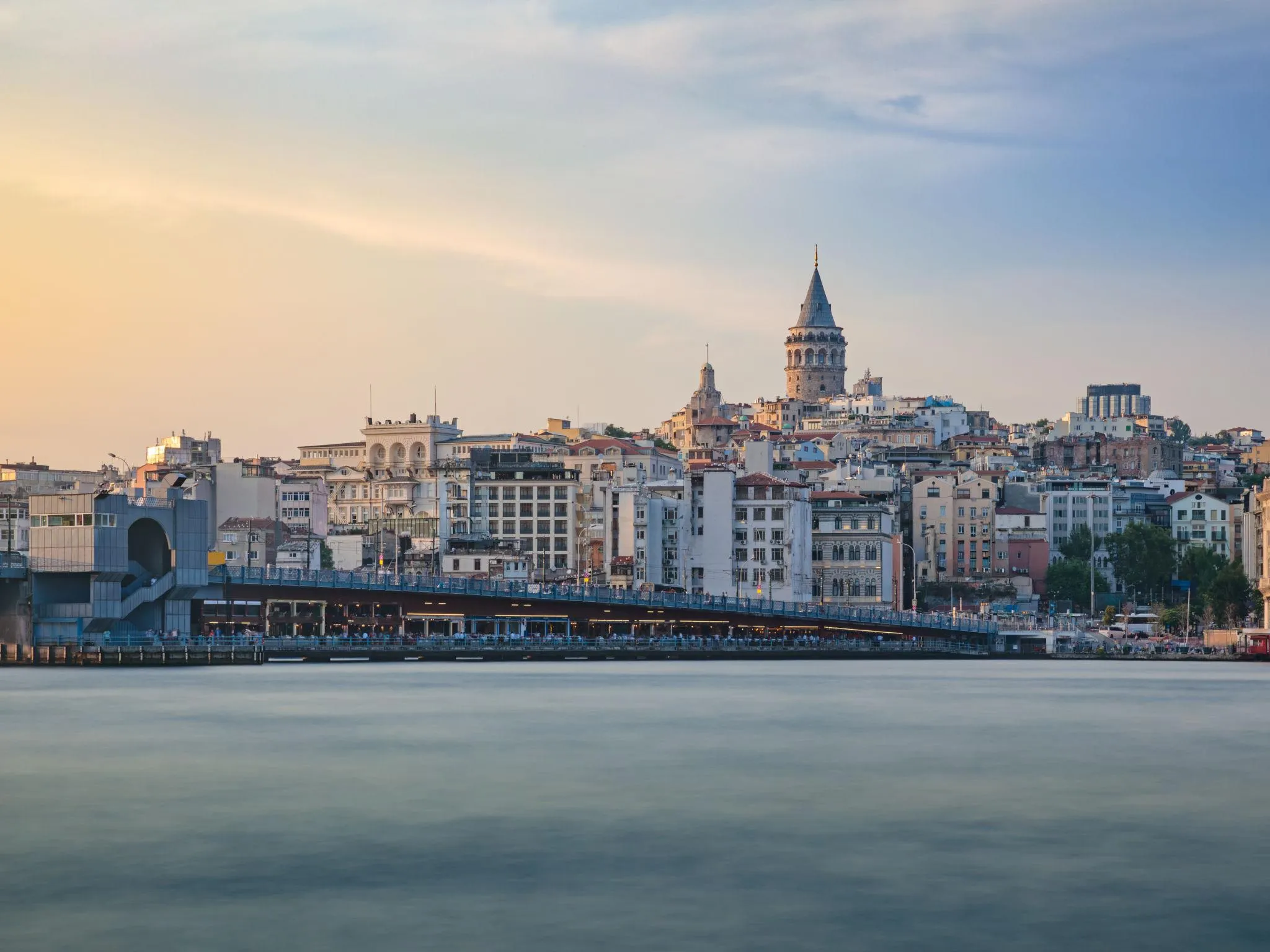 Karakoy area in Istanbul with Galata Tower and city views
